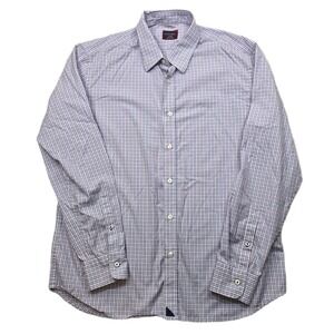 UNTUCKit Slim‎ Fit Plaid Shirt Mens XL Blue Pink Long Sleeve Button Down Cotton